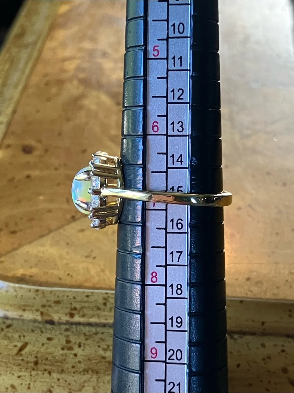 Natural Ethiopian Honey Opal Sterling Silver Ring Size 6.75